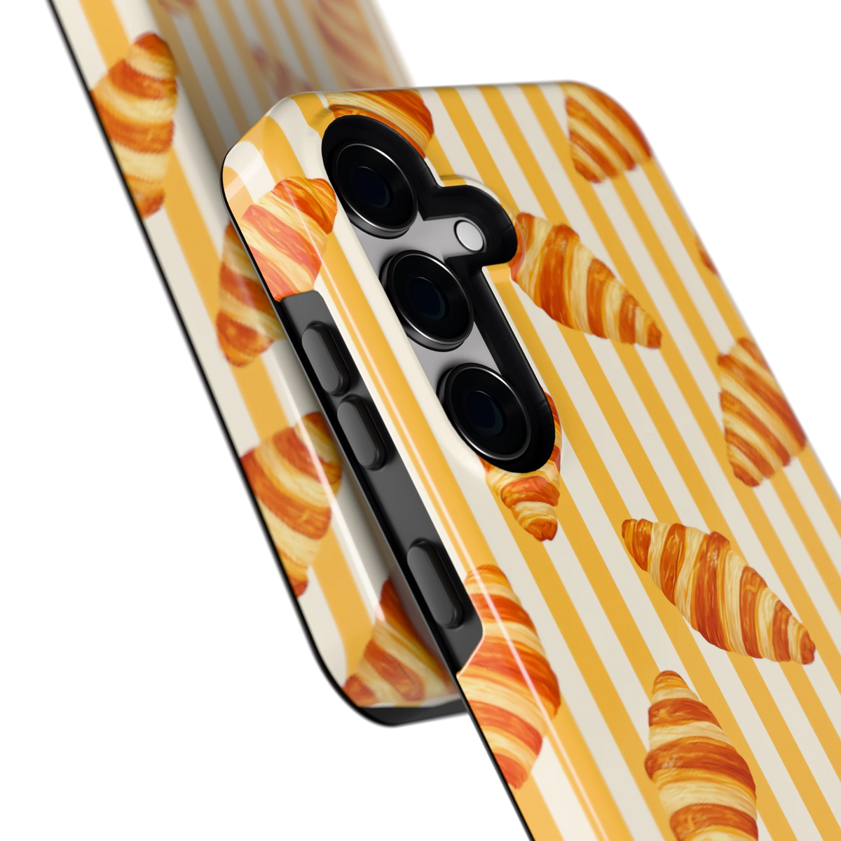 Croissant Strepen hoesje voor Galaxy S24, close-up