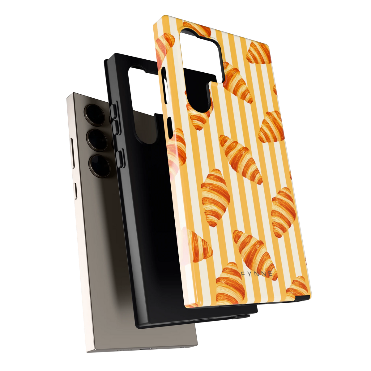 Croissant Strepen hoesje voor Galaxy S24 Ultra, los van de telefoon