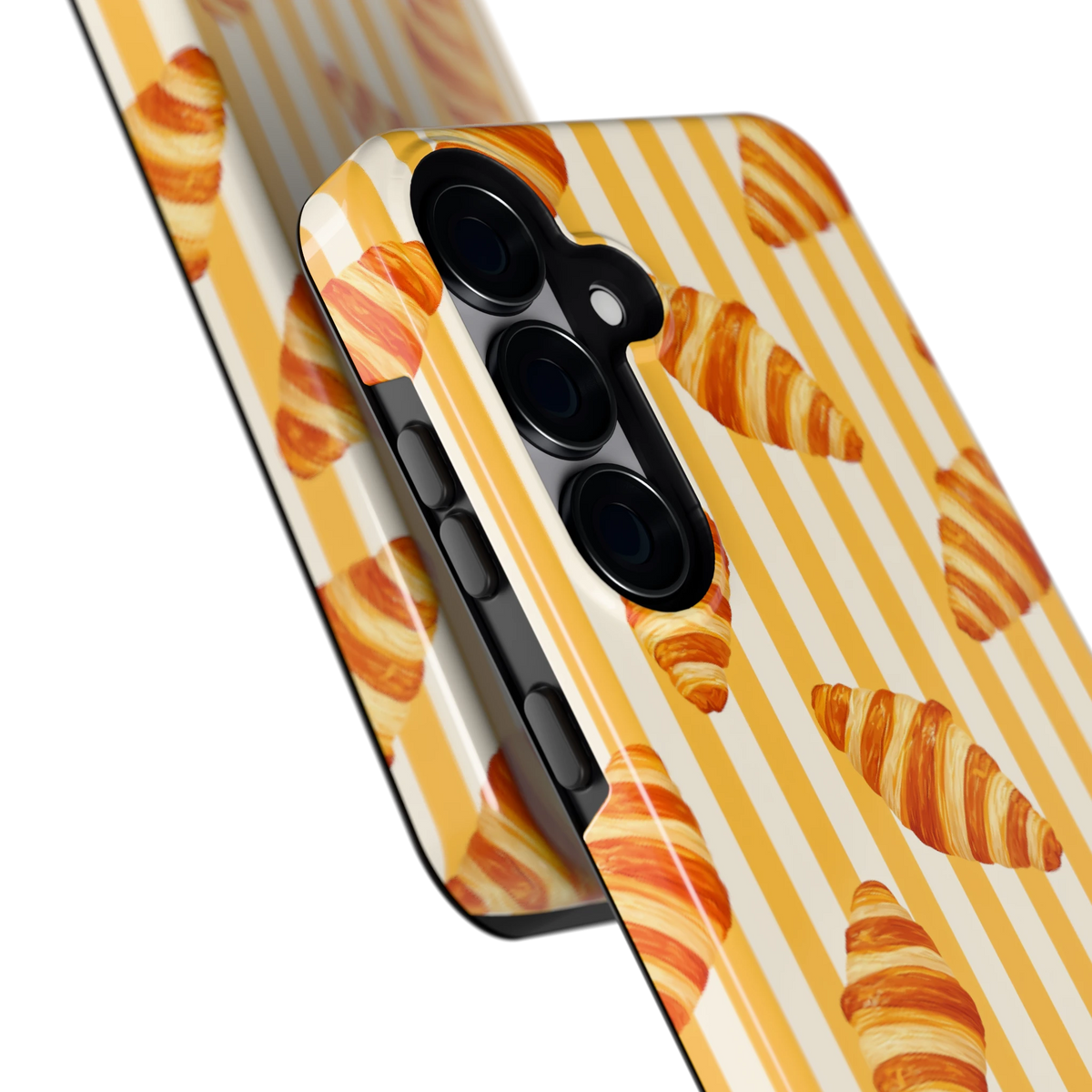 Croissant Strepen hoesje voor Galaxy S25+, close-up