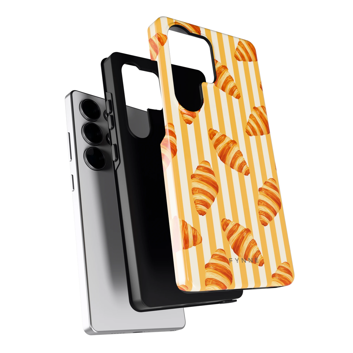Croissant Strepen hoesje voor Galaxy S25 Ultra, los van de telefoon
