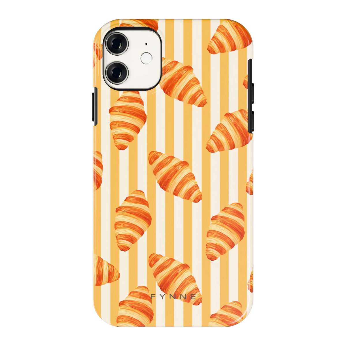 Croissant Strepen hoesje voor iPhone 11, achterkant