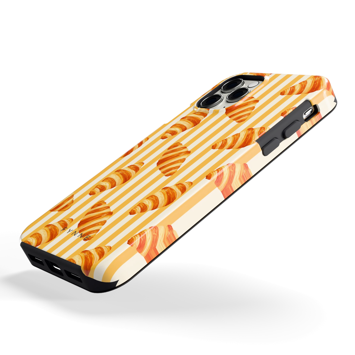 Croissant Strepen hoesje voor iPhone 11 Pro, schuin