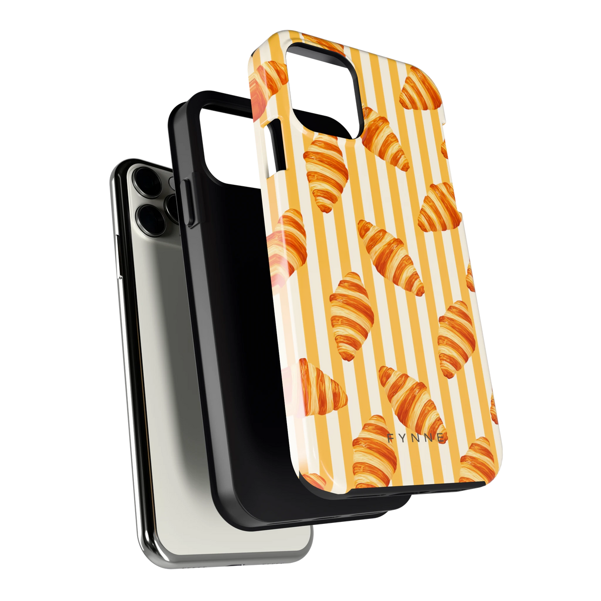 Croissant Strepen hoesje voor iPhone 11 Pro, los van de telefoon