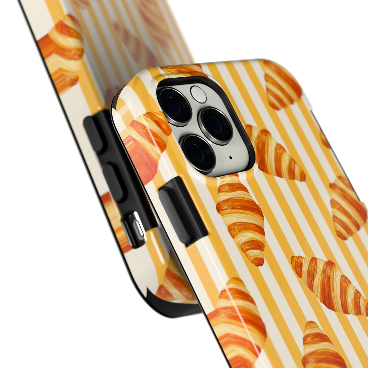 Croissant Strepen hoesje voor iPhone 11 Pro, close-up