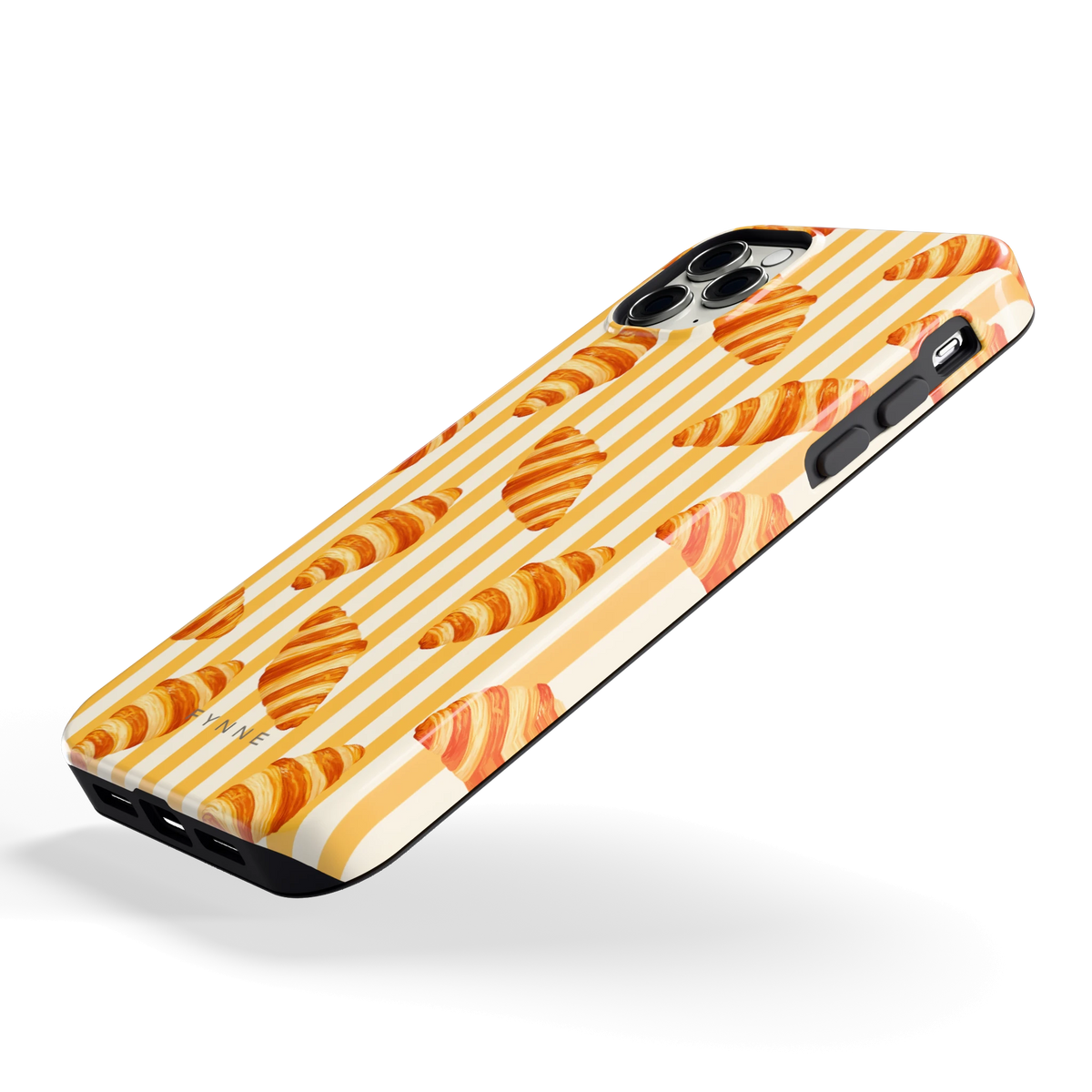 Croissant Strepen hoesje voor iPhone 11 Pro Max, schuin