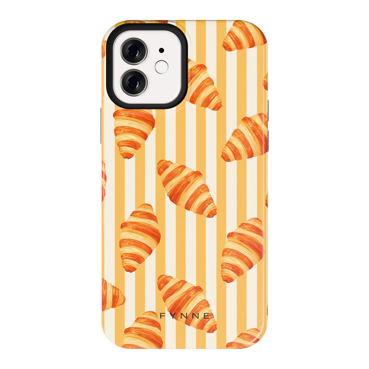Croissant Strepen hoesje voor iPhone 12, achterkant