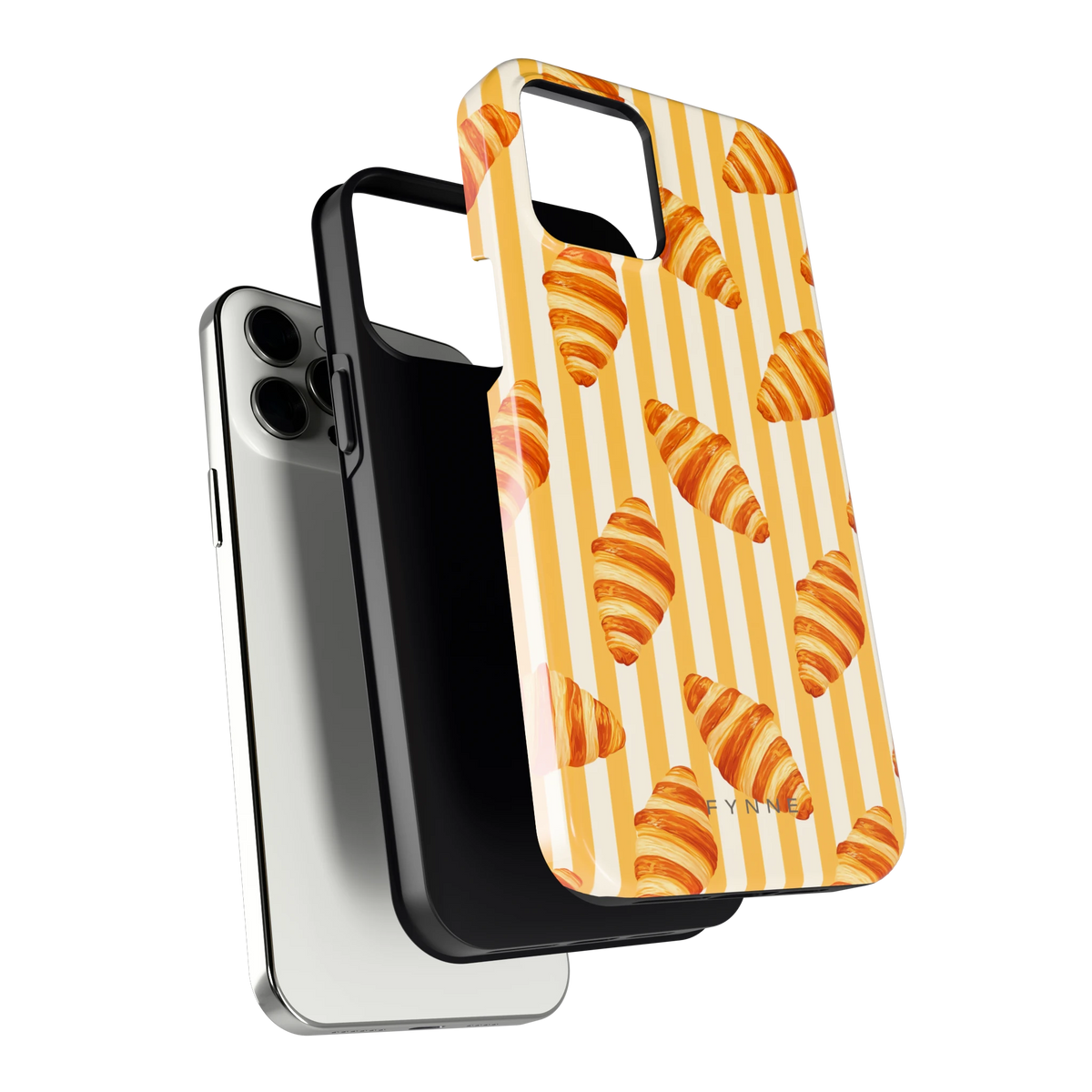 Croissant Strepen hoesje voor iPhone 12 Pro Max, los van de telefoon