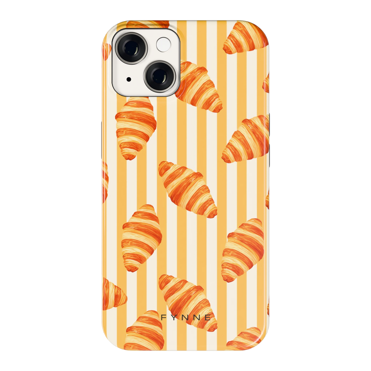 Croissant Strepen hoesje voor iPhone 14, achterkant