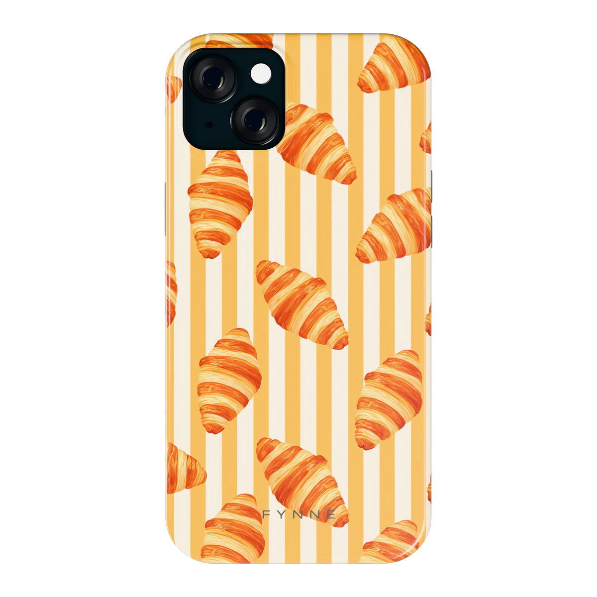 Croissant Strepen hoesje voor iPhone 15 Plus, achterkant