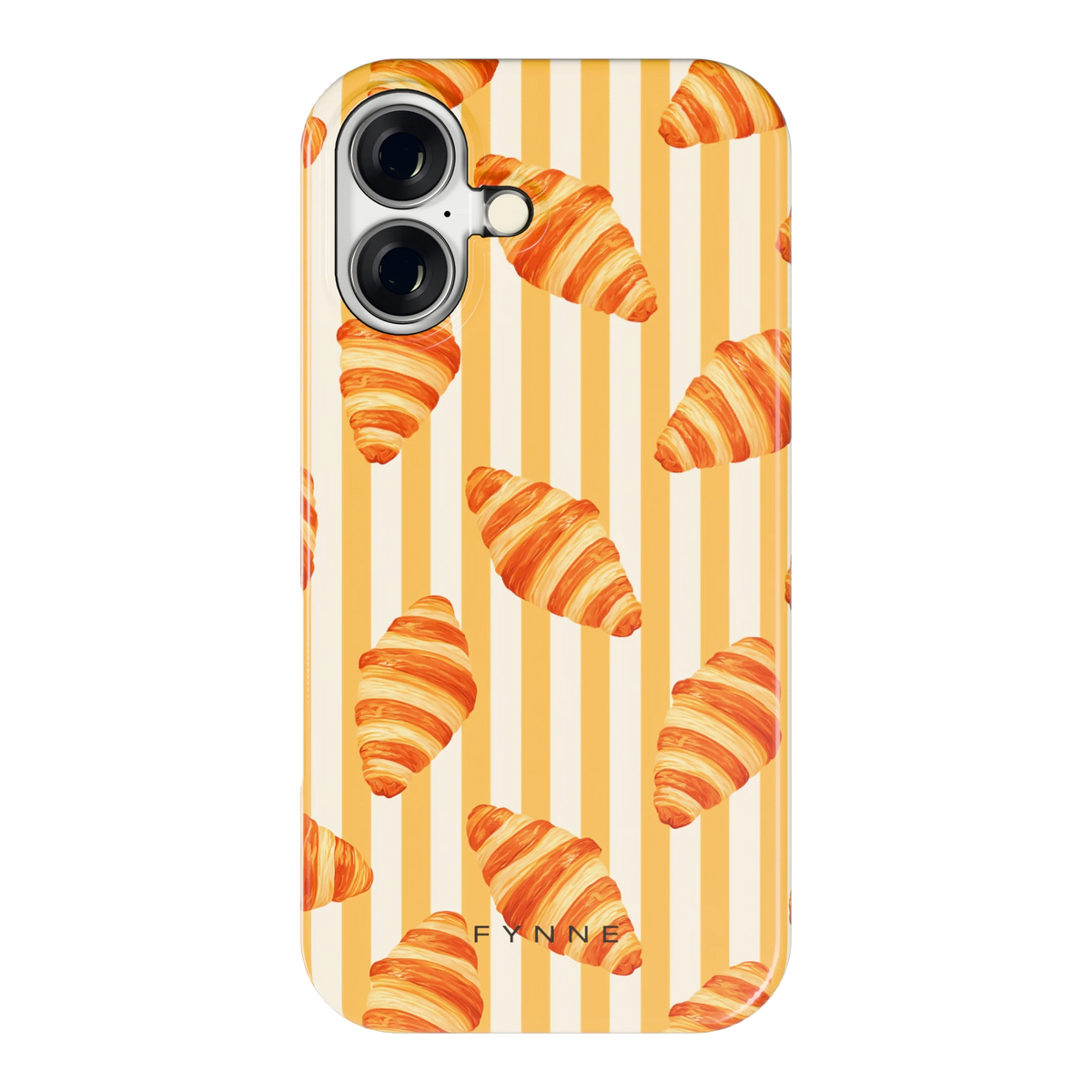Croissant Strepen hoesje voor iPhone 16, achterkant