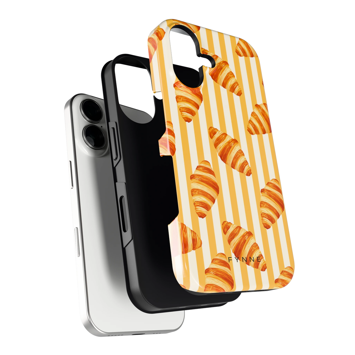 Croissant Strepen hoesje voor iPhone 16, los van de telefoon
