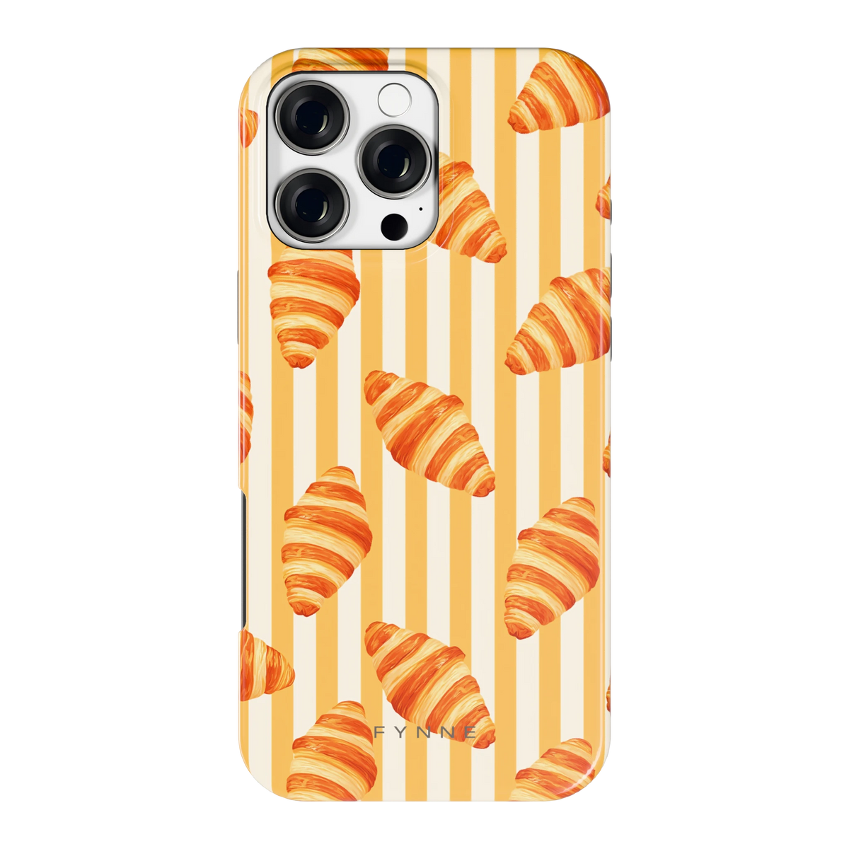 Croissant Strepen hoesje voor iPhone 16 Pro Max, achterkant