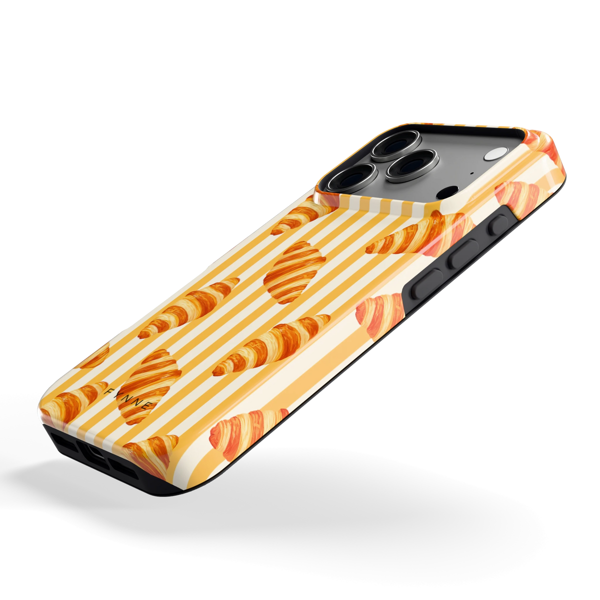 Croissant Strepen hoesje voor iPhone 17 Pro, schuin