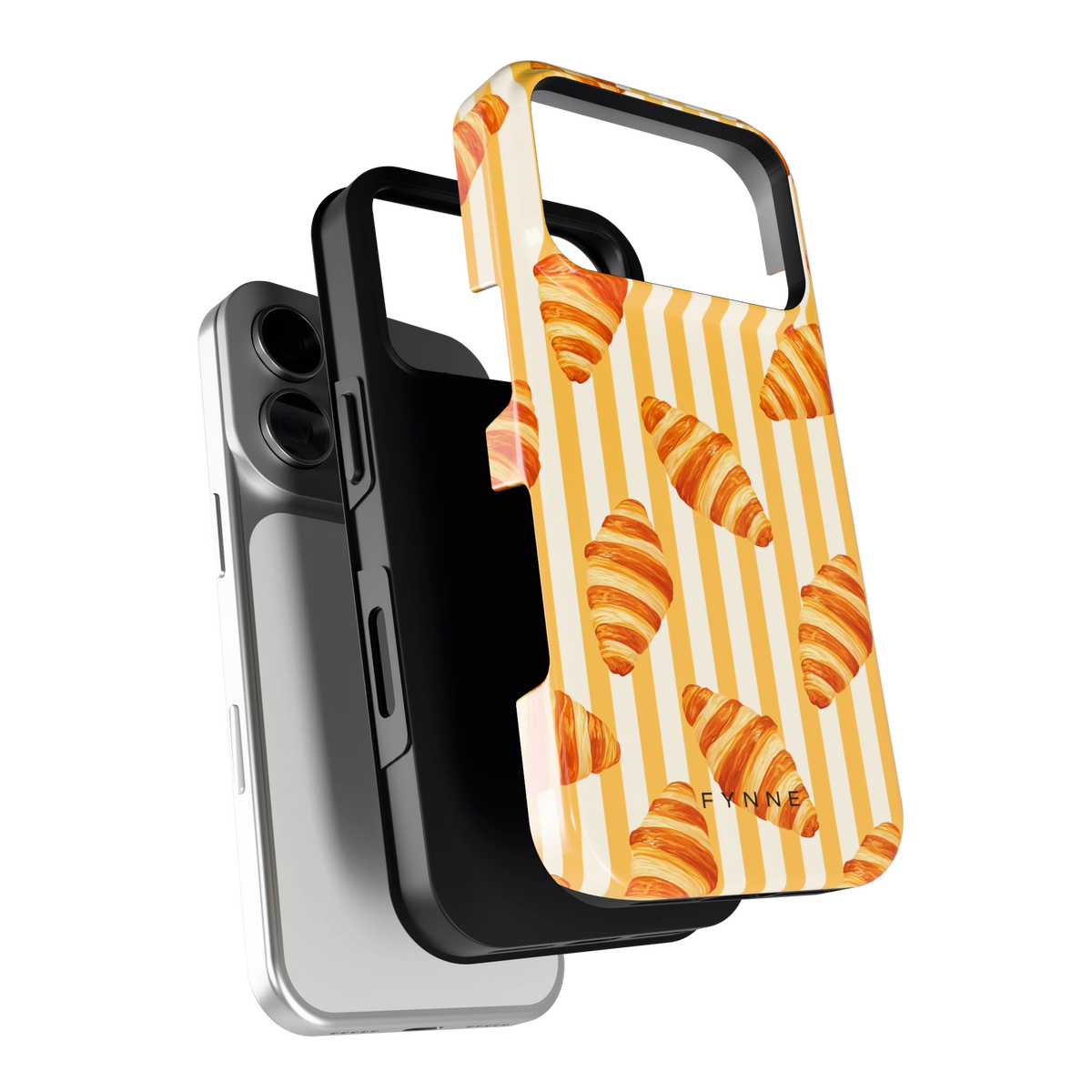 Croissant Strepen hoesje voor iPhone 18 Pro, los van de telefoon