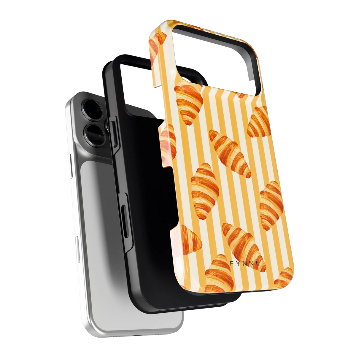 Croissant Strepen hoesje voor iPhone 18 Pro Max, los van de telefoon