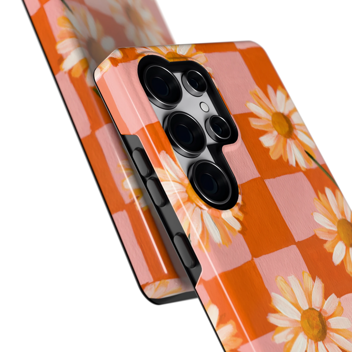 Madelieven op Dambord hoesje voor Galaxy S25 Ultra, close-up