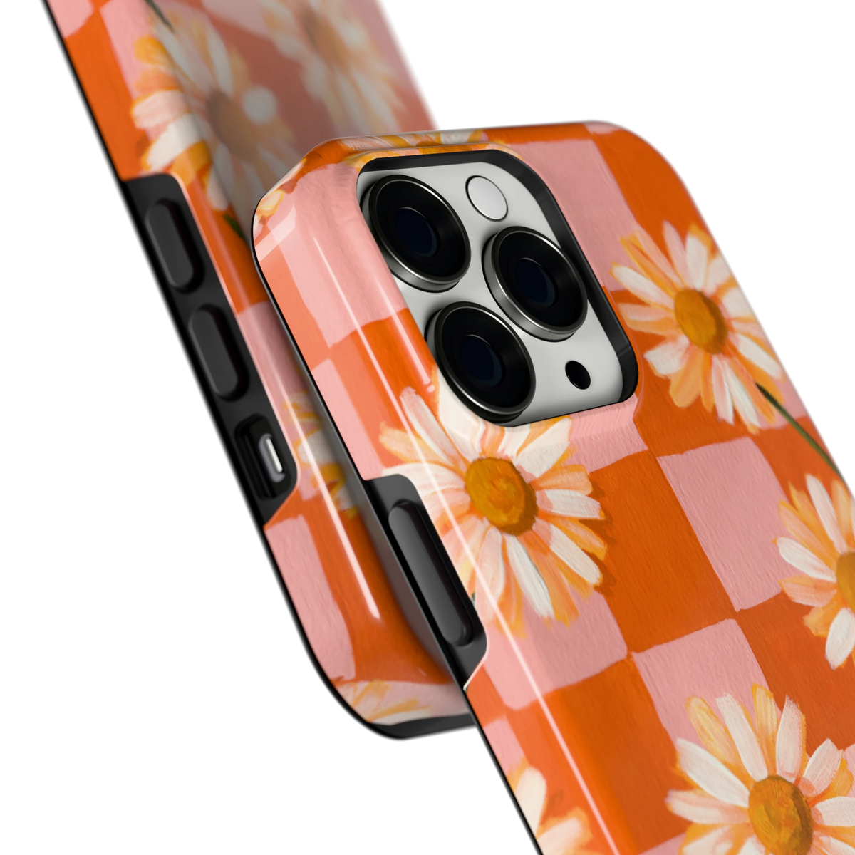 Madelieven op Dambord hoesje voor iPhone 13 Pro, close-up