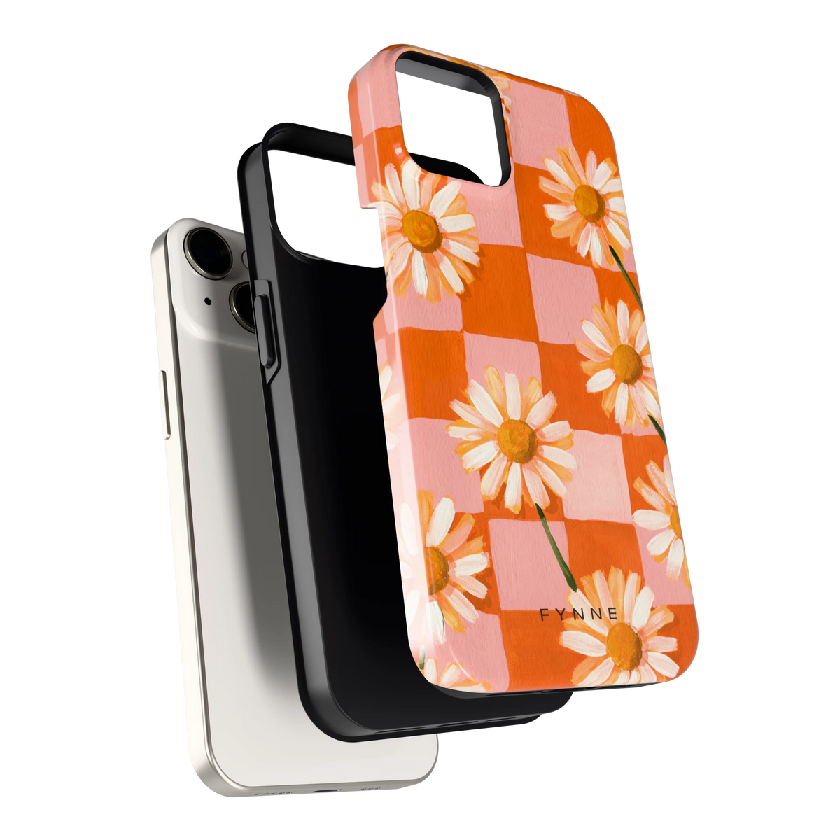 Madelieven op Dambord hoesje voor iPhone 14, los van de telefoon