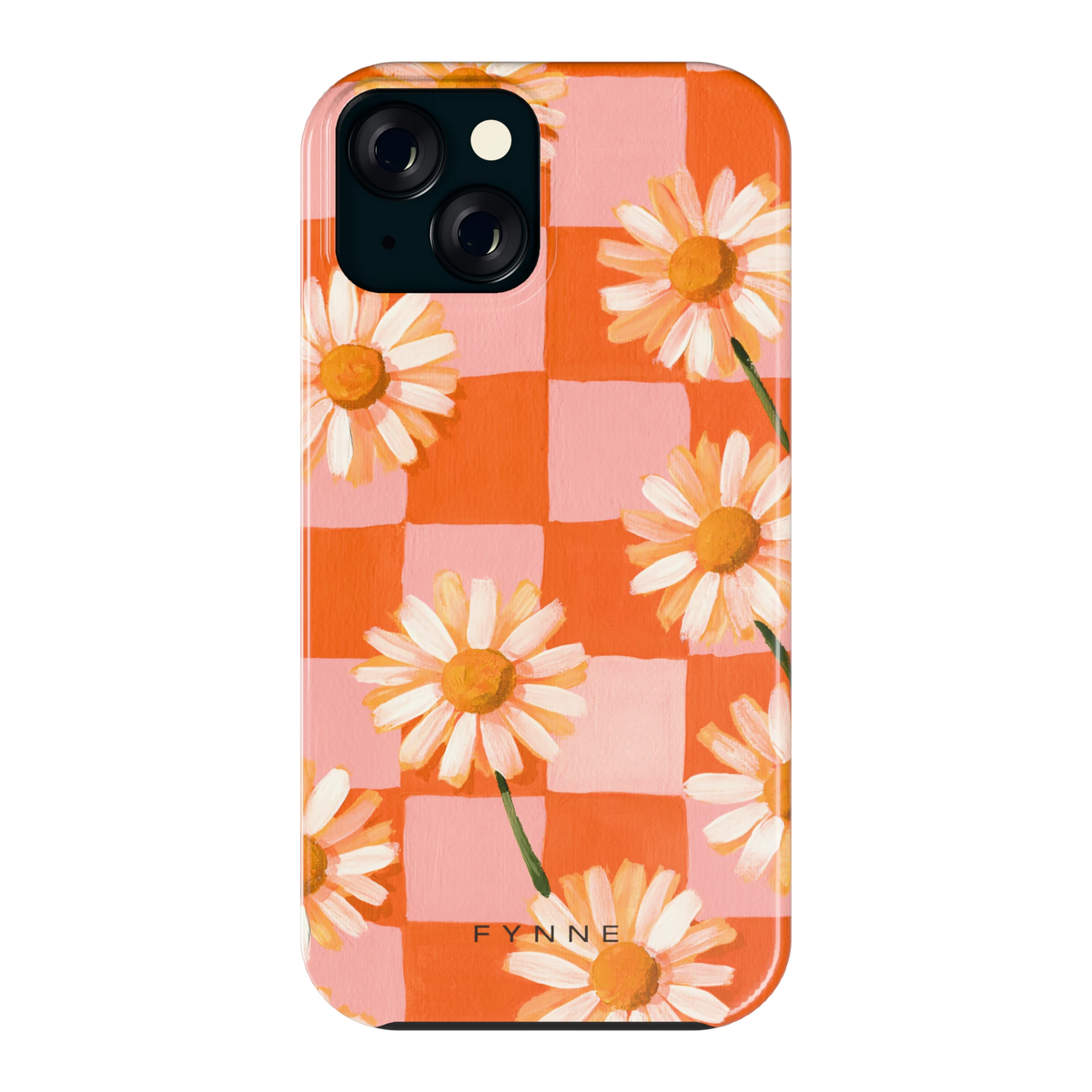 Madelieven op Dambord hoesje voor iPhone 15, achterkant