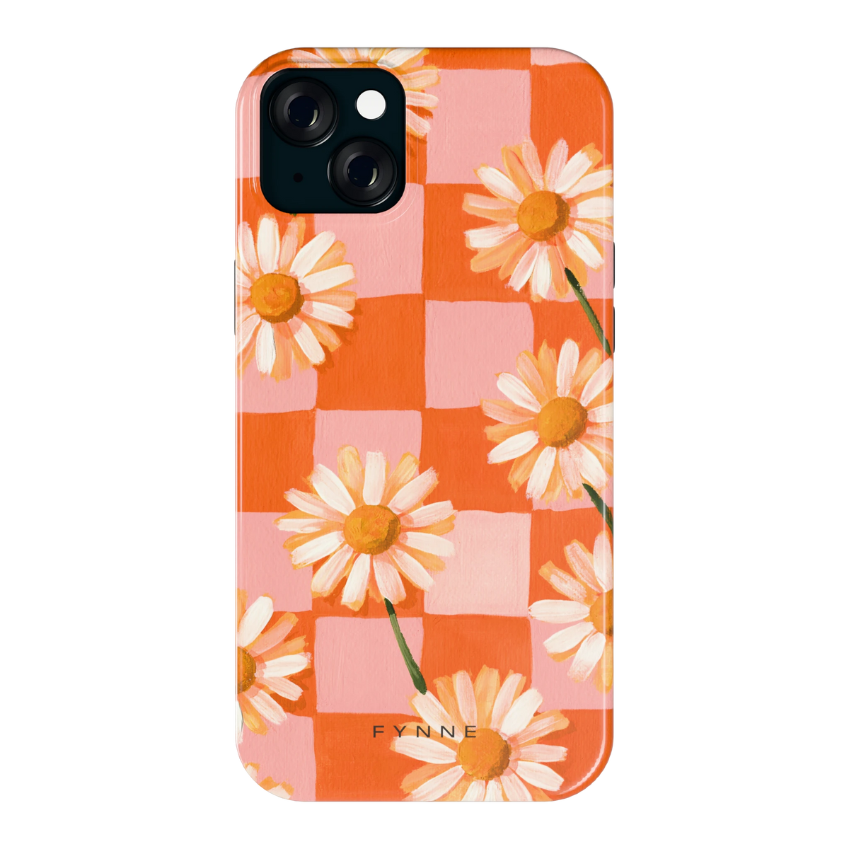 Madelieven op Dambord hoesje voor iPhone 15 Plus, achterkant