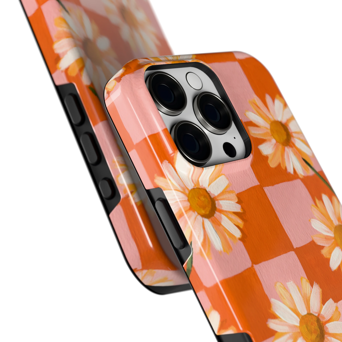 Madelieven op Dambord hoesje voor iPhone 16 Pro Max, close-up