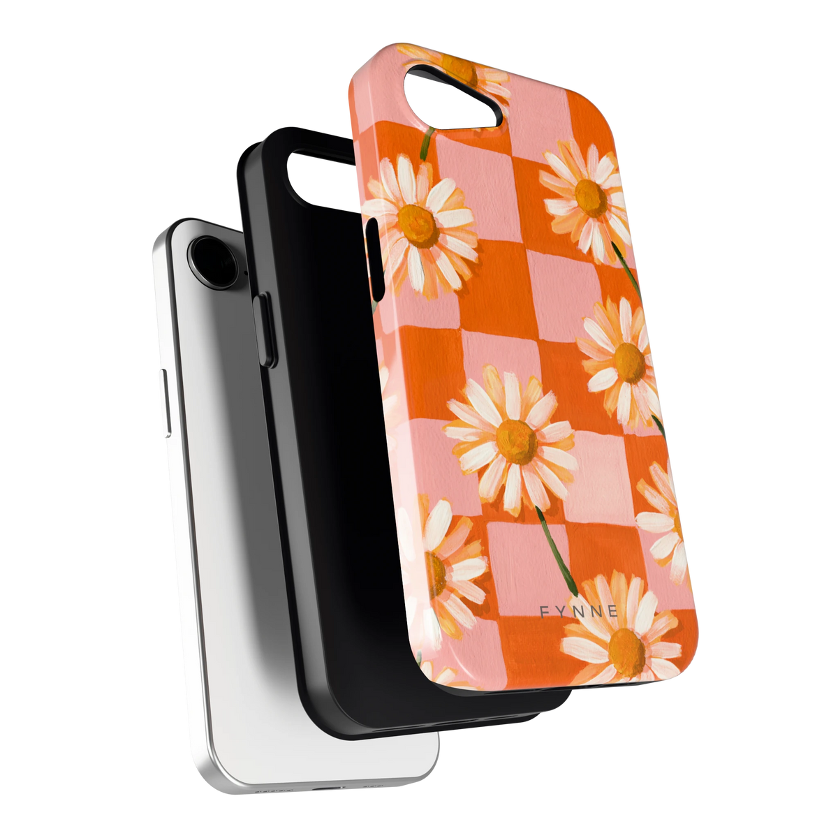 Madelieven op Dambord hoesje voor iPhone 16e, los van de telefoon