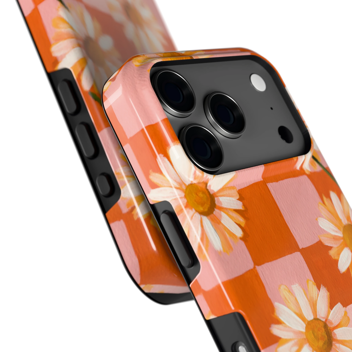Madelieven op Dambord hoesje voor iPhone 17 Pro, close-up