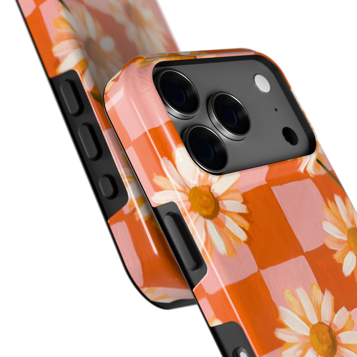 Madelieven op Dambord hoesje voor iPhone 18 Pro, close-up
