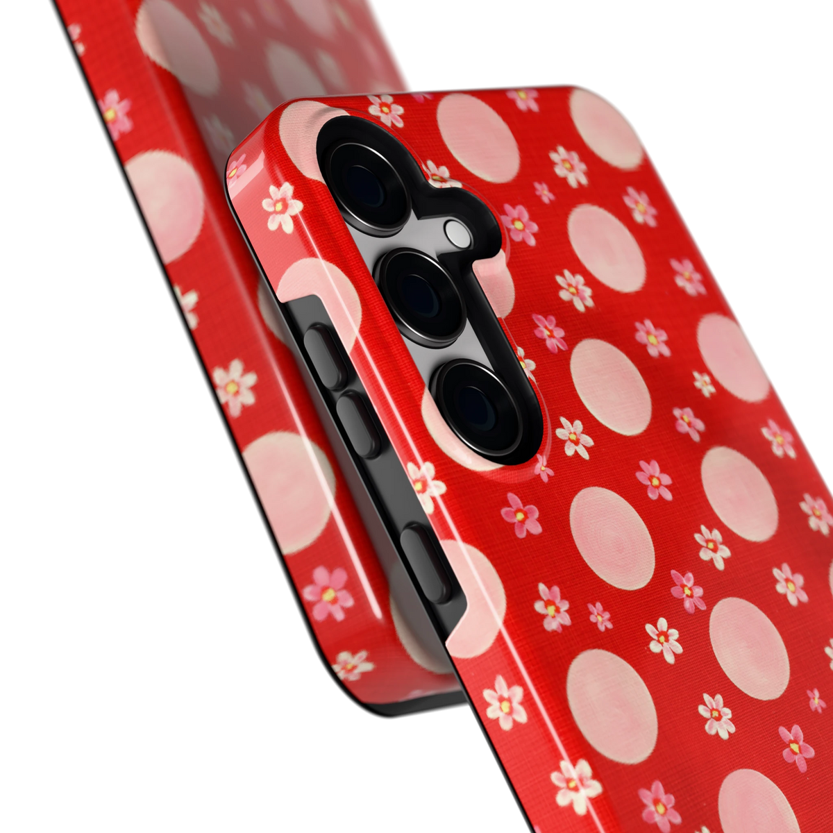 Madeliefjes en Stippen hoesje voor Galaxy S24+, close-up