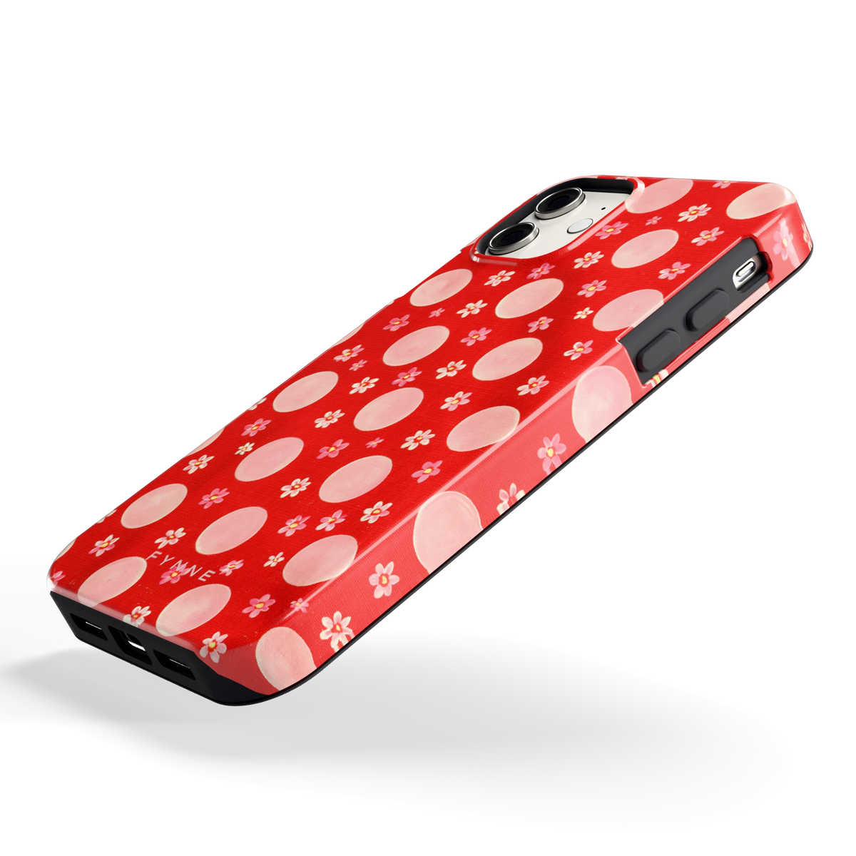 Madeliefjes en Stippen hoesje voor iPhone 11, schuin