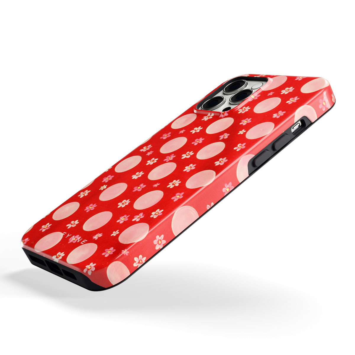 Madeliefjes en Stippen hoesje voor iPhone 12 Pro Max, schuin