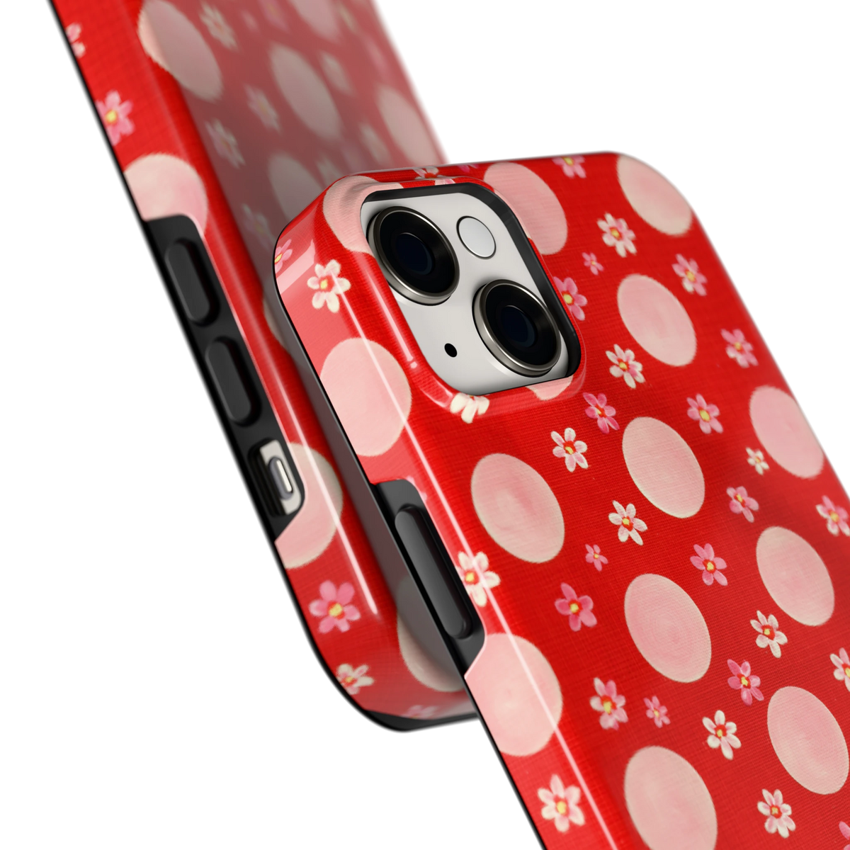 Madeliefjes en Stippen hoesje voor iPhone 14 Plus, close-up