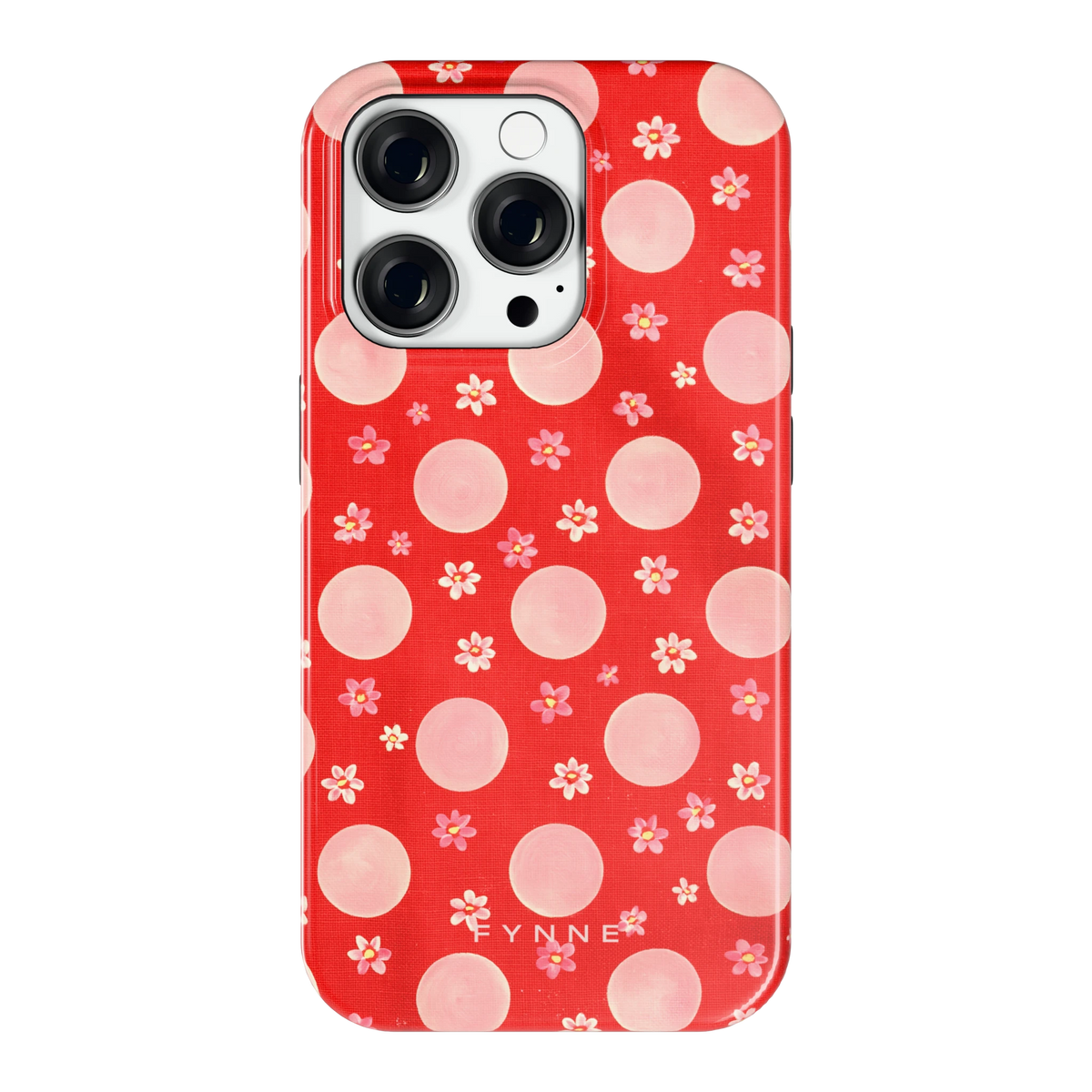 Madeliefjes en Stippen hoesje voor iPhone 14 Pro, achterkant