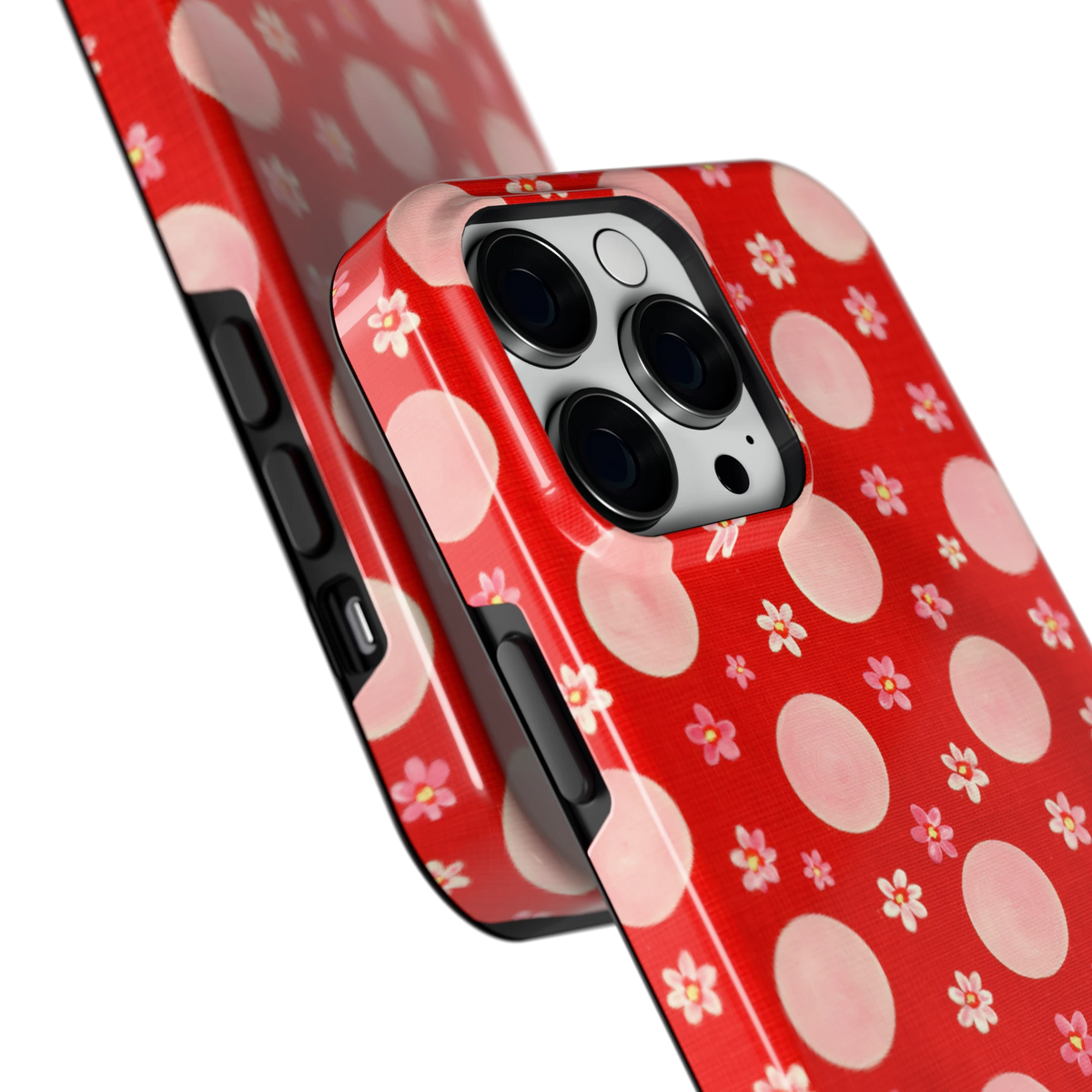 Madeliefjes en Stippen hoesje voor iPhone 14 Pro Max, close-up