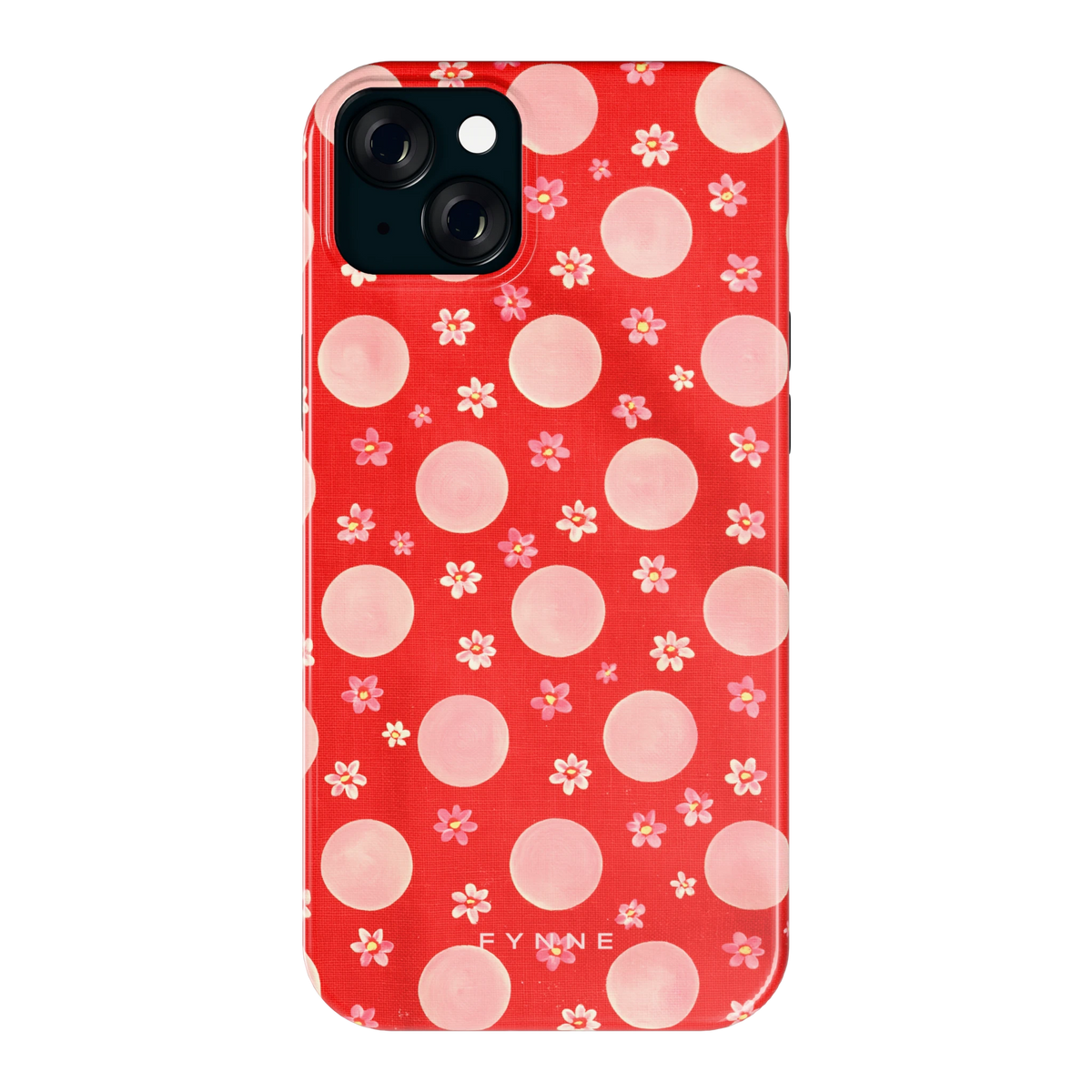 Madeliefjes en Stippen hoesje voor iPhone 15 Plus, achterkant