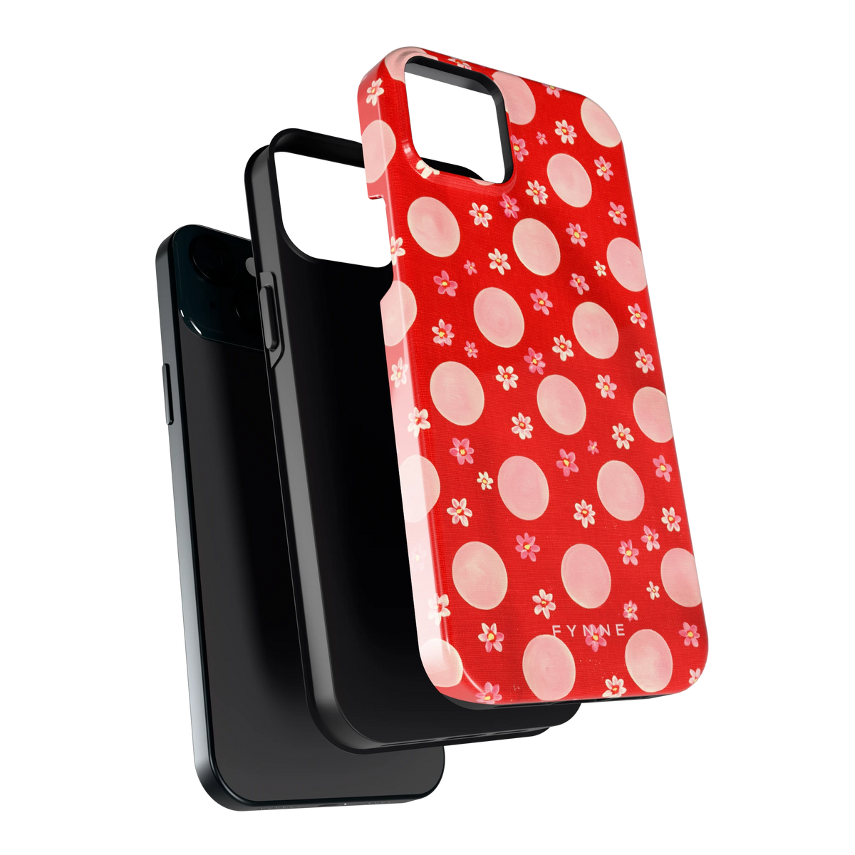 Madeliefjes en Stippen hoesje voor iPhone 15 Plus, los van de telefoon