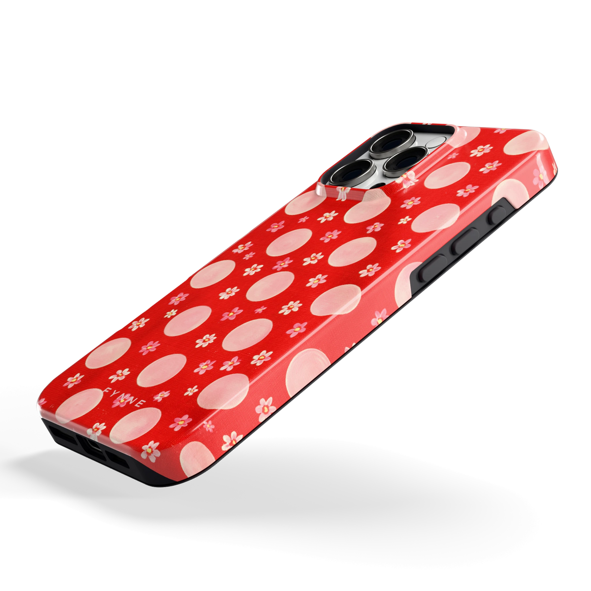 Madeliefjes en Stippen hoesje voor iPhone 16 Pro Max, schuin