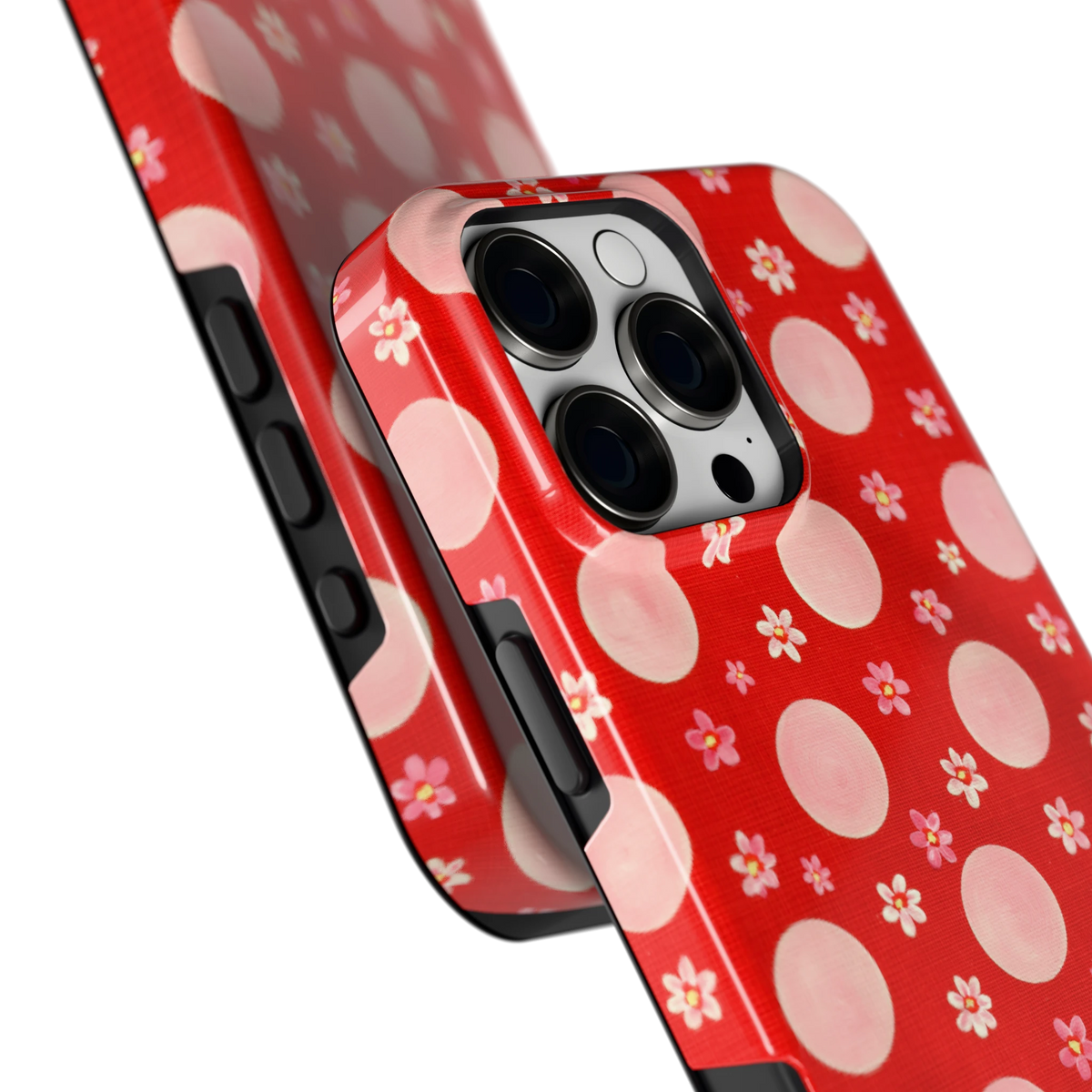Madeliefjes en Stippen hoesje voor iPhone 16 Pro Max, close-up