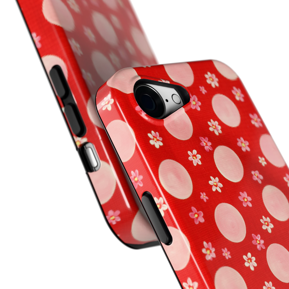 Madeliefjes en Stippen hoesje voor iPhone 16e, close-up
