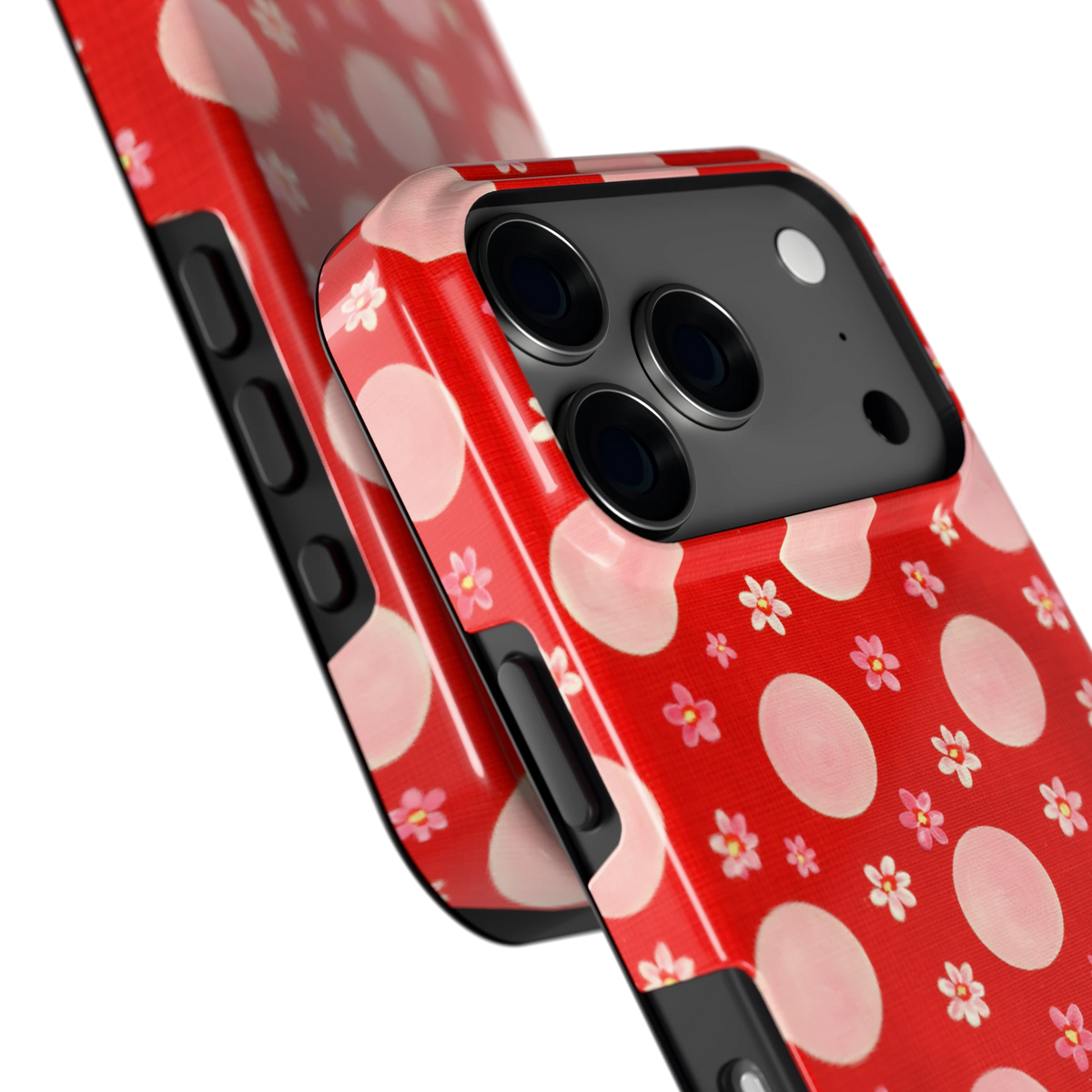 Madeliefjes en Stippen hoesje voor iPhone 17 Pro, close-up