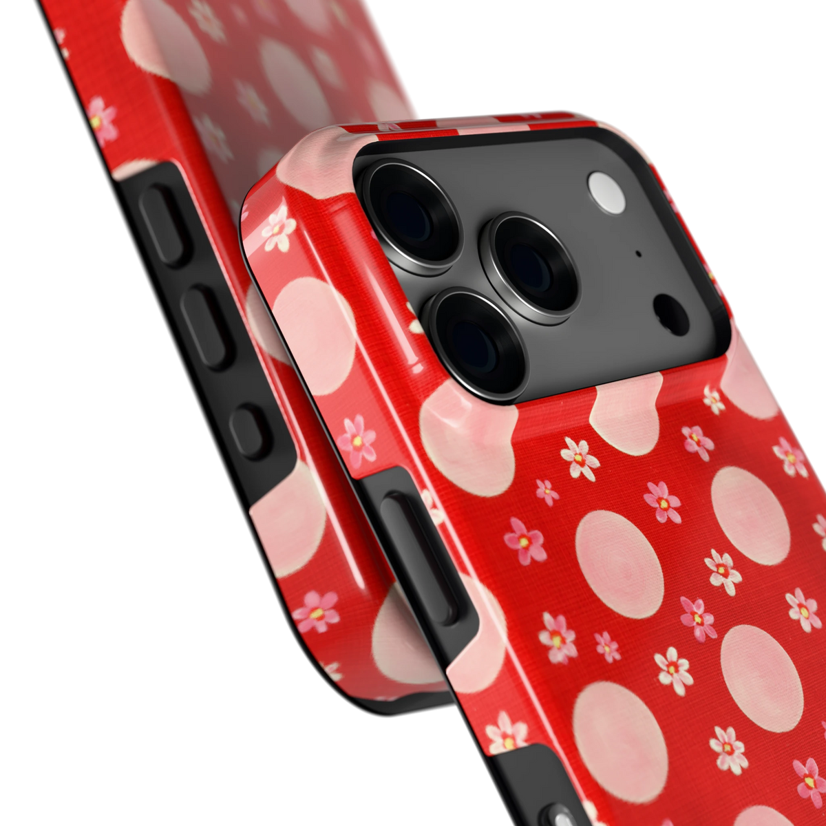 Madeliefjes en Stippen hoesje voor iPhone 18 Pro, close-up