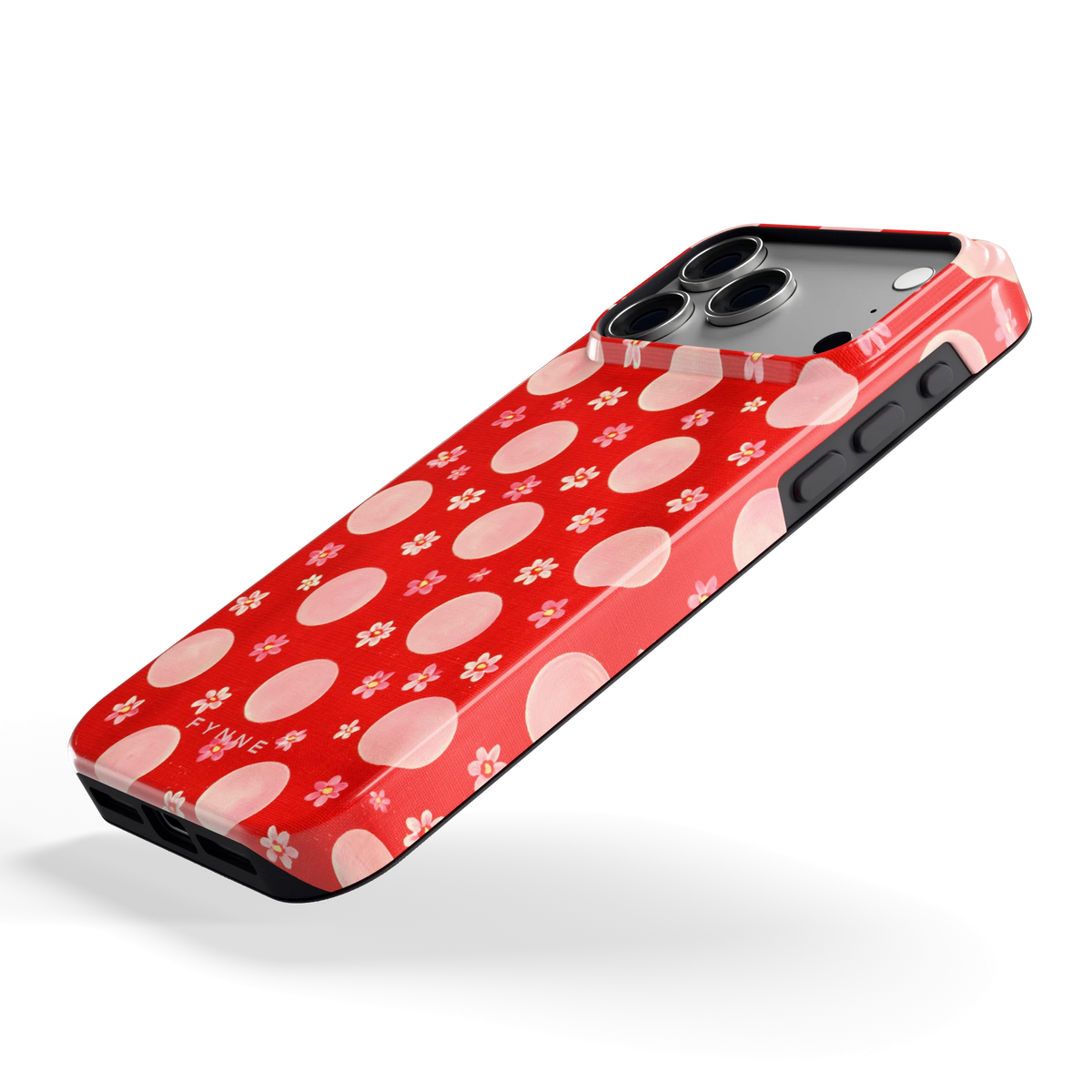 Madeliefjes en Stippen hoesje voor iPhone 18 Pro Max, schuin