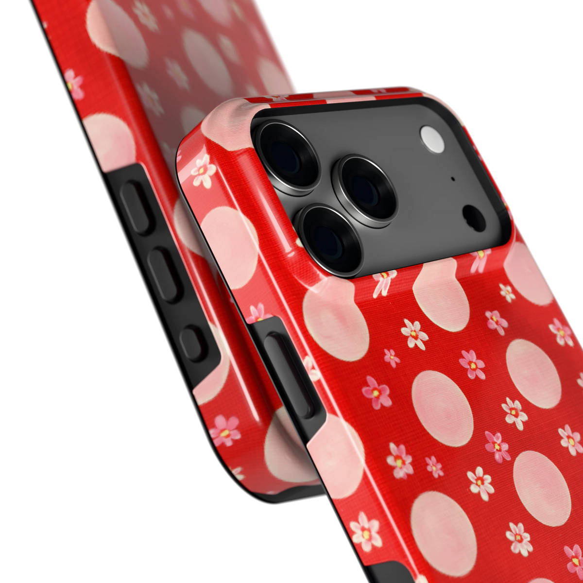 Madeliefjes en Stippen hoesje voor iPhone 18 Pro Max, close-up