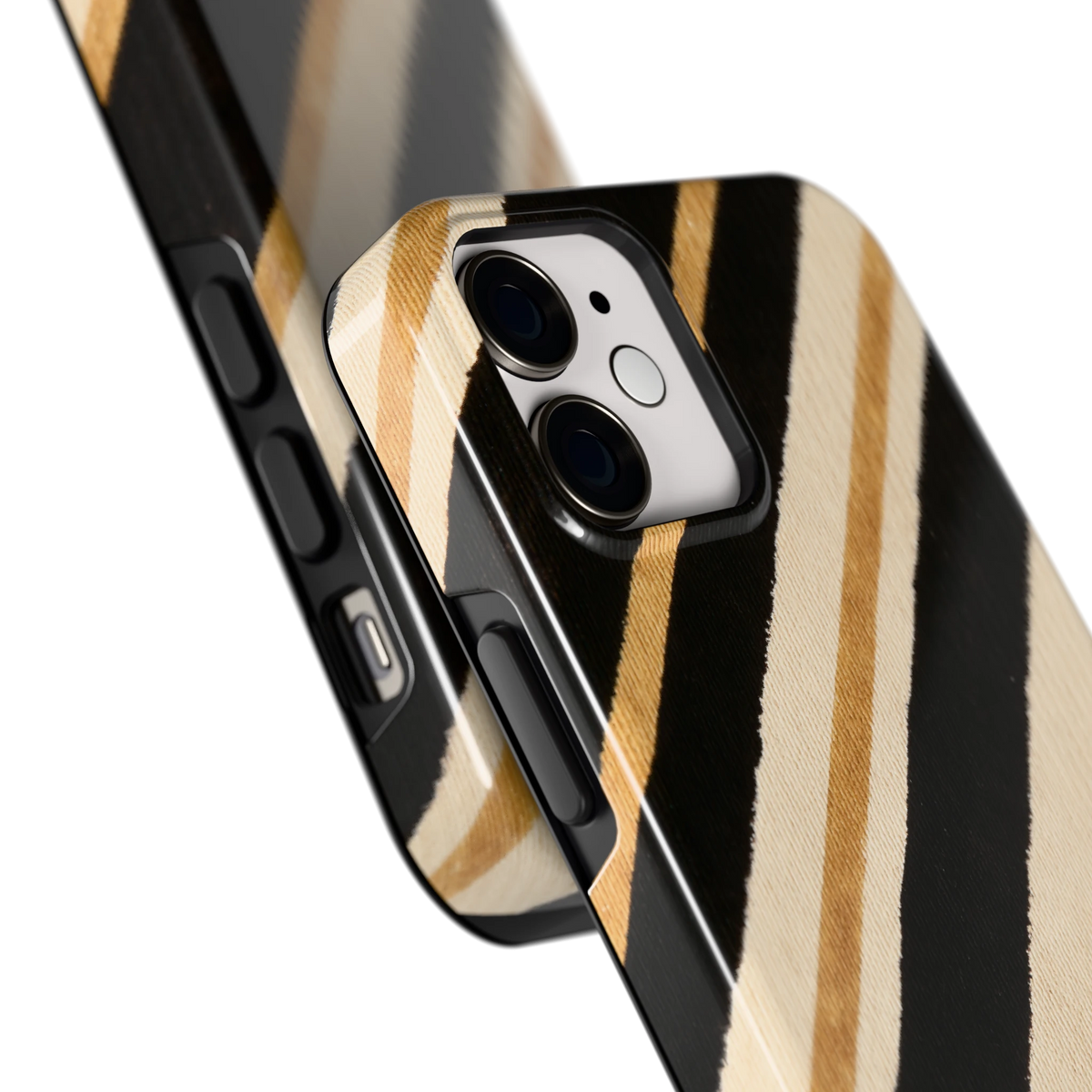 Diagonale Clubstrepen hoesje voor iPhone 12 mini, close-up
