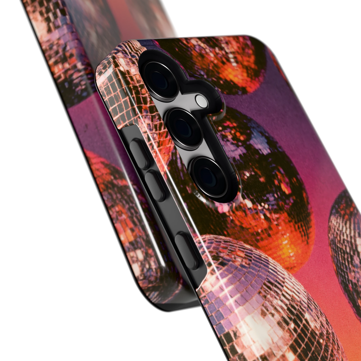 Discoballen Gloed hoesje voor Galaxy S24, close-up