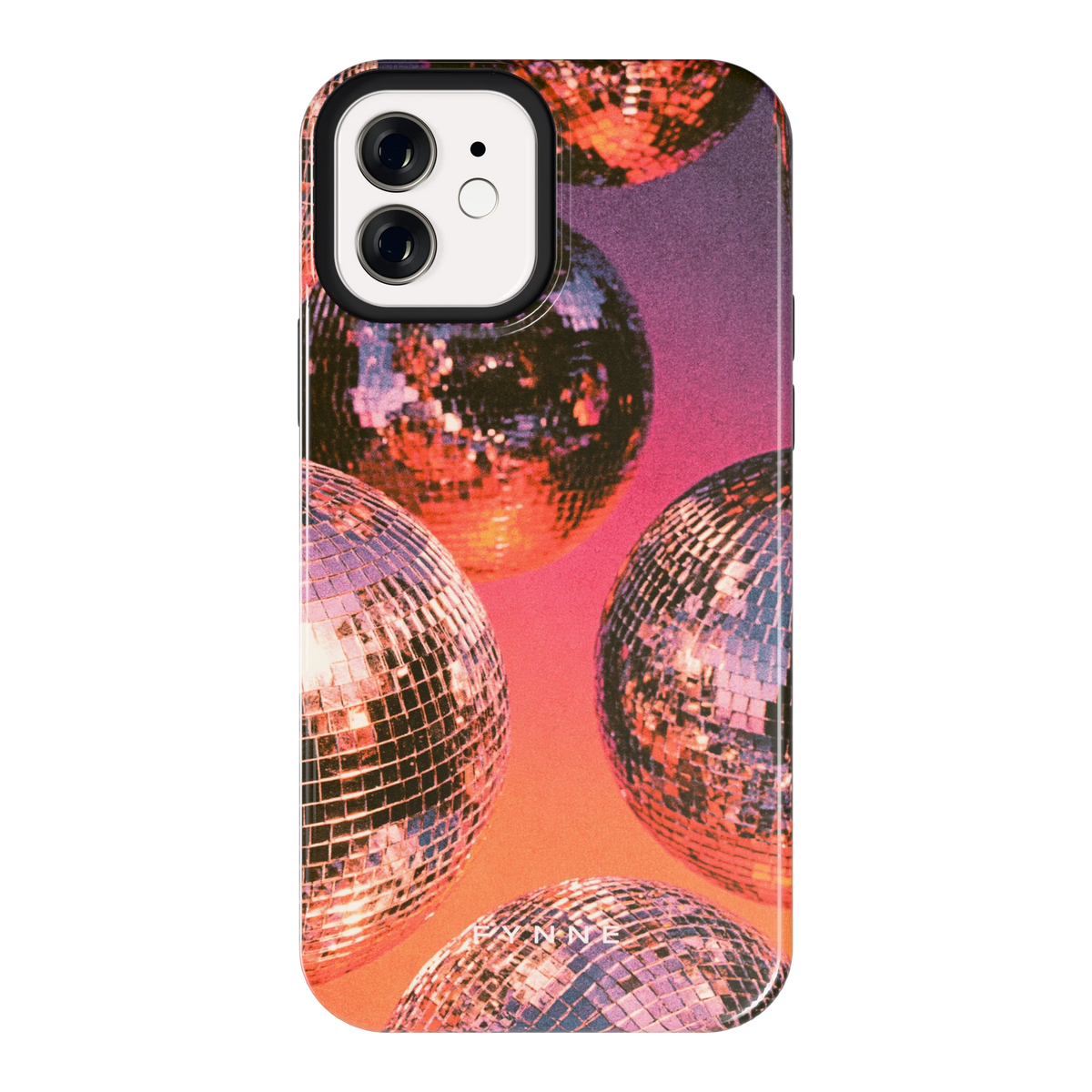 Discoballen Gloed hoesje voor iPhone 12, achterkant