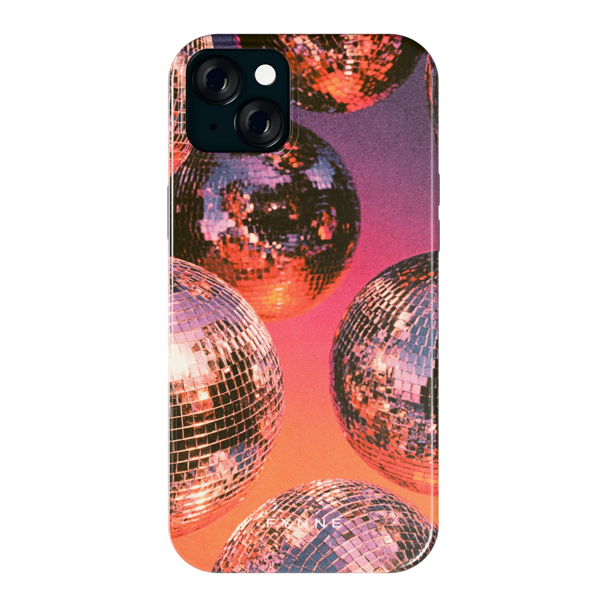 Discoballen Gloed hoesje voor iPhone 15 Plus, achterkant