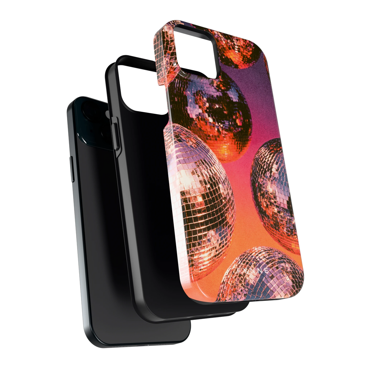 Discoballen Gloed hoesje voor iPhone 15 Plus, los van de telefoon