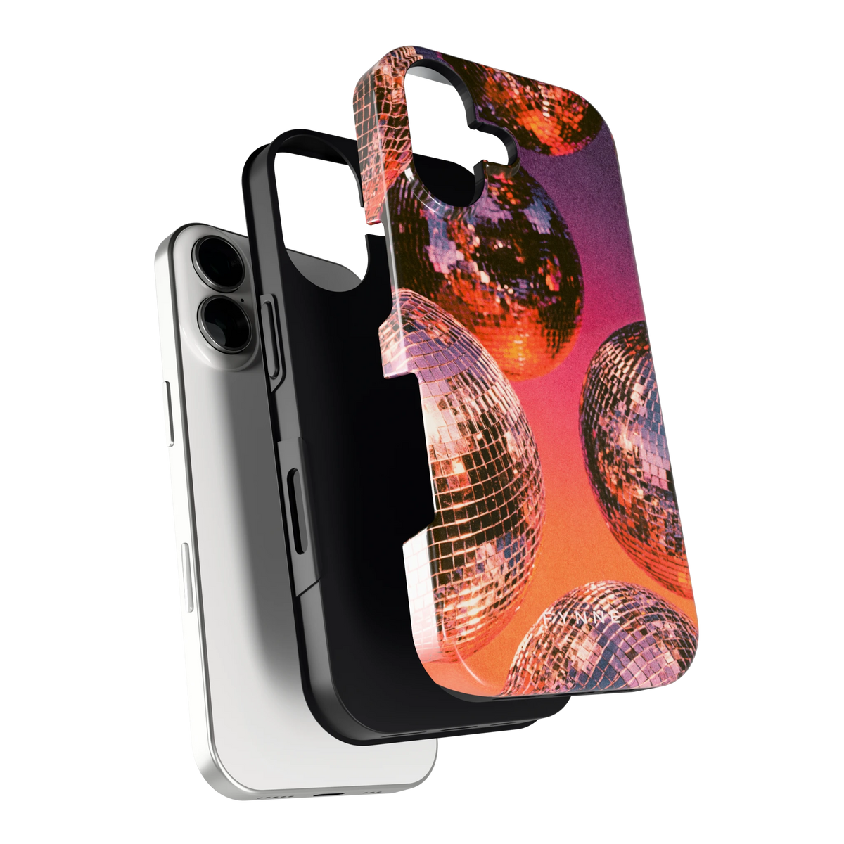 Discoballen Gloed hoesje voor iPhone 17, los van de telefoon