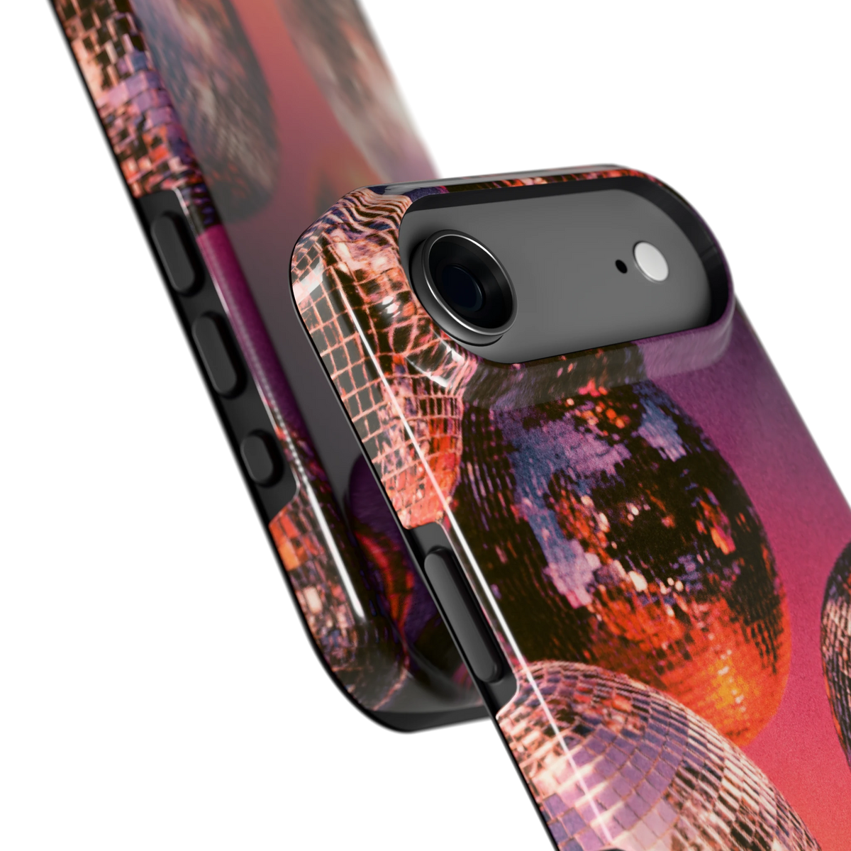 Discoballen Gloed hoesje voor iPhone Air, close-up